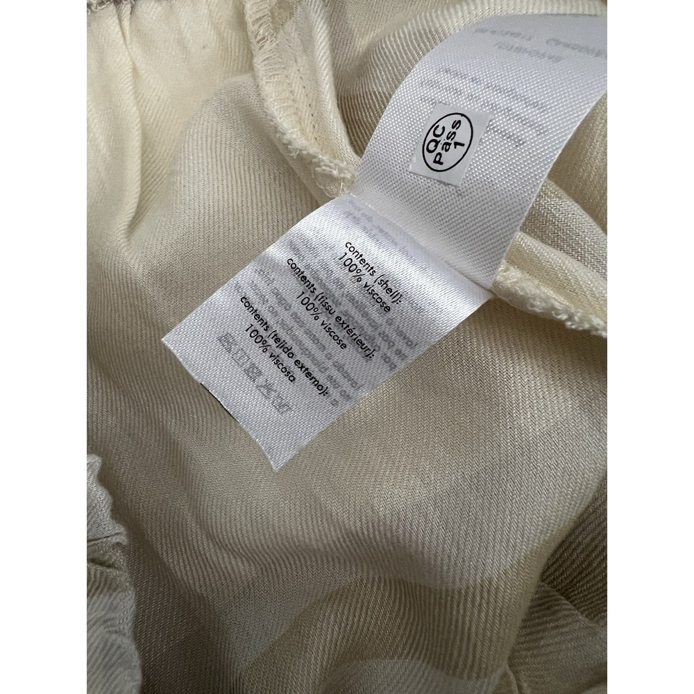 WeWoreWhat Ivory Plaid Pull On Wide Leg Pants Size Small Sheer Resortwear Beach - Picture 5 of 11
